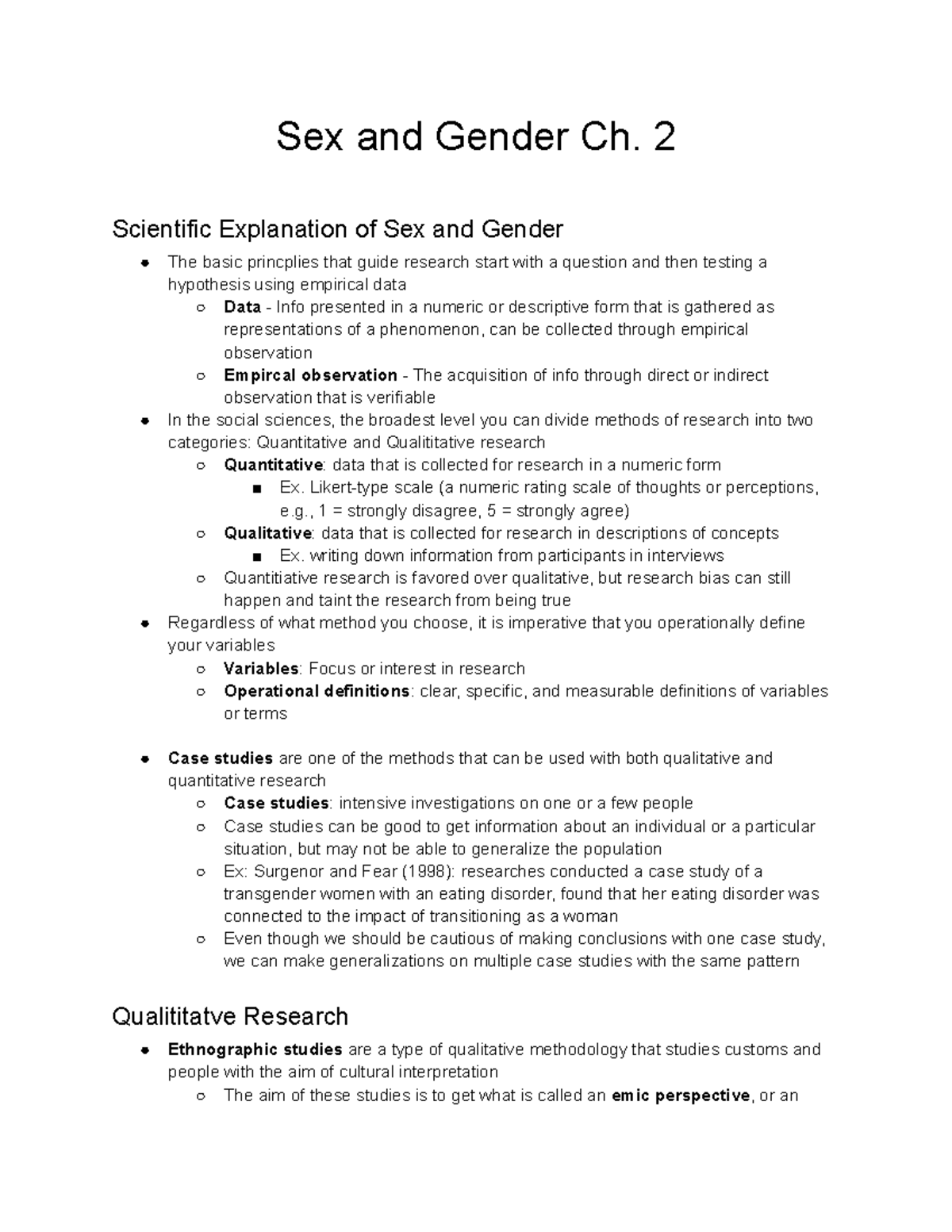 Sex And Gender Ch 2 2 Scientific Explanation Of Sex And Gender The Basic Princplies That Guide