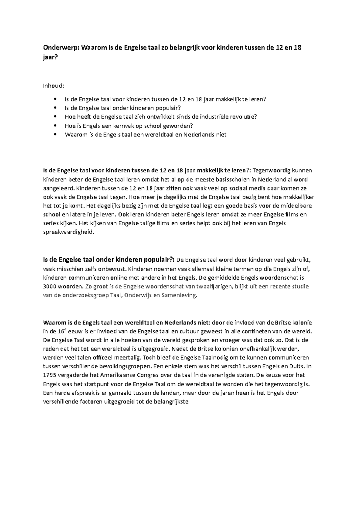 Waarom is de Engelse taal zo belangrijk voor kinderen tussen de 12 en