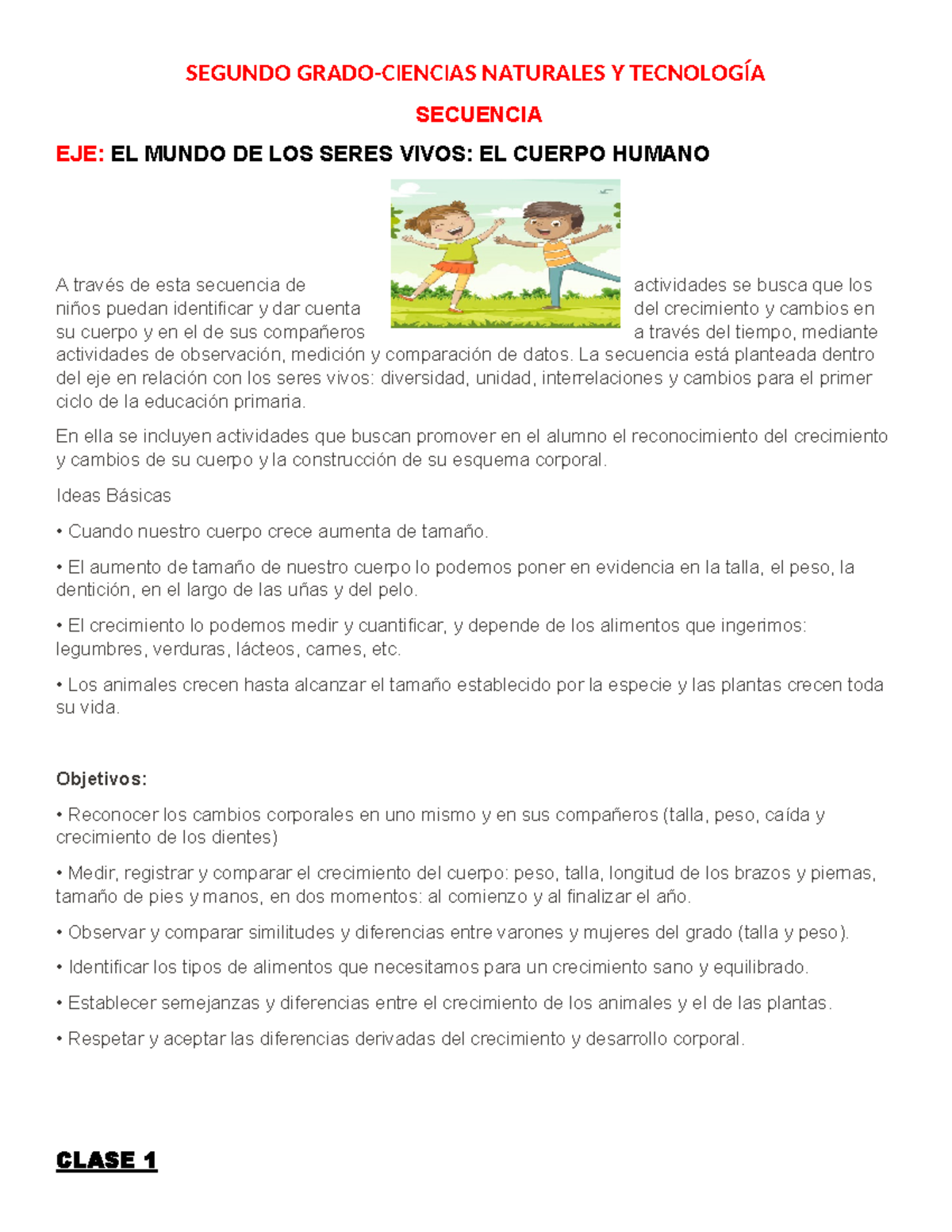EL Cuerpo Humano - Primer ciclo - SEGUNDO GRADO-CIENCIAS NATURALES Y ...