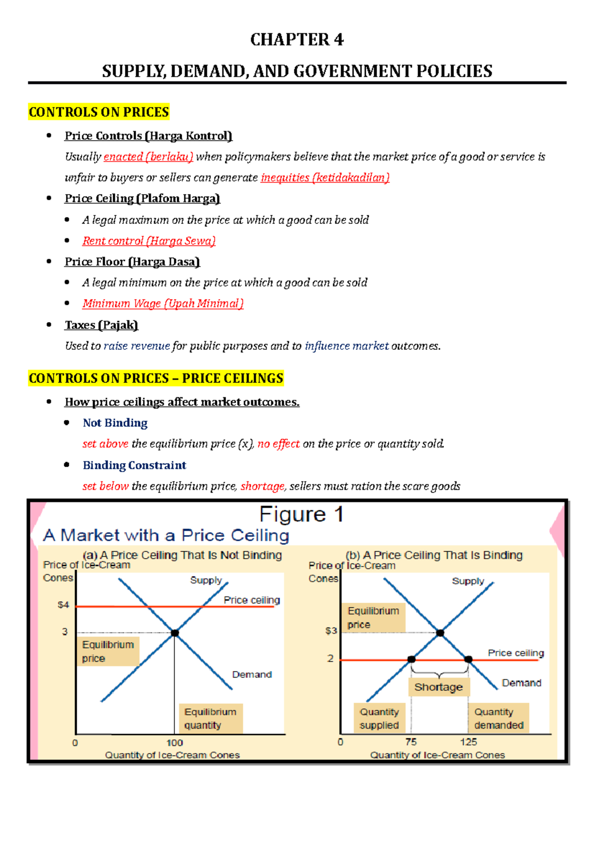 Chapter 4 ( Supply, Demand, Government Policies) - CHAPTER 4 SUPPLY ...