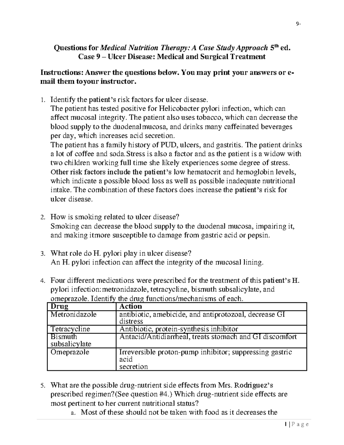 medical nutrition therapy a case study approach answers