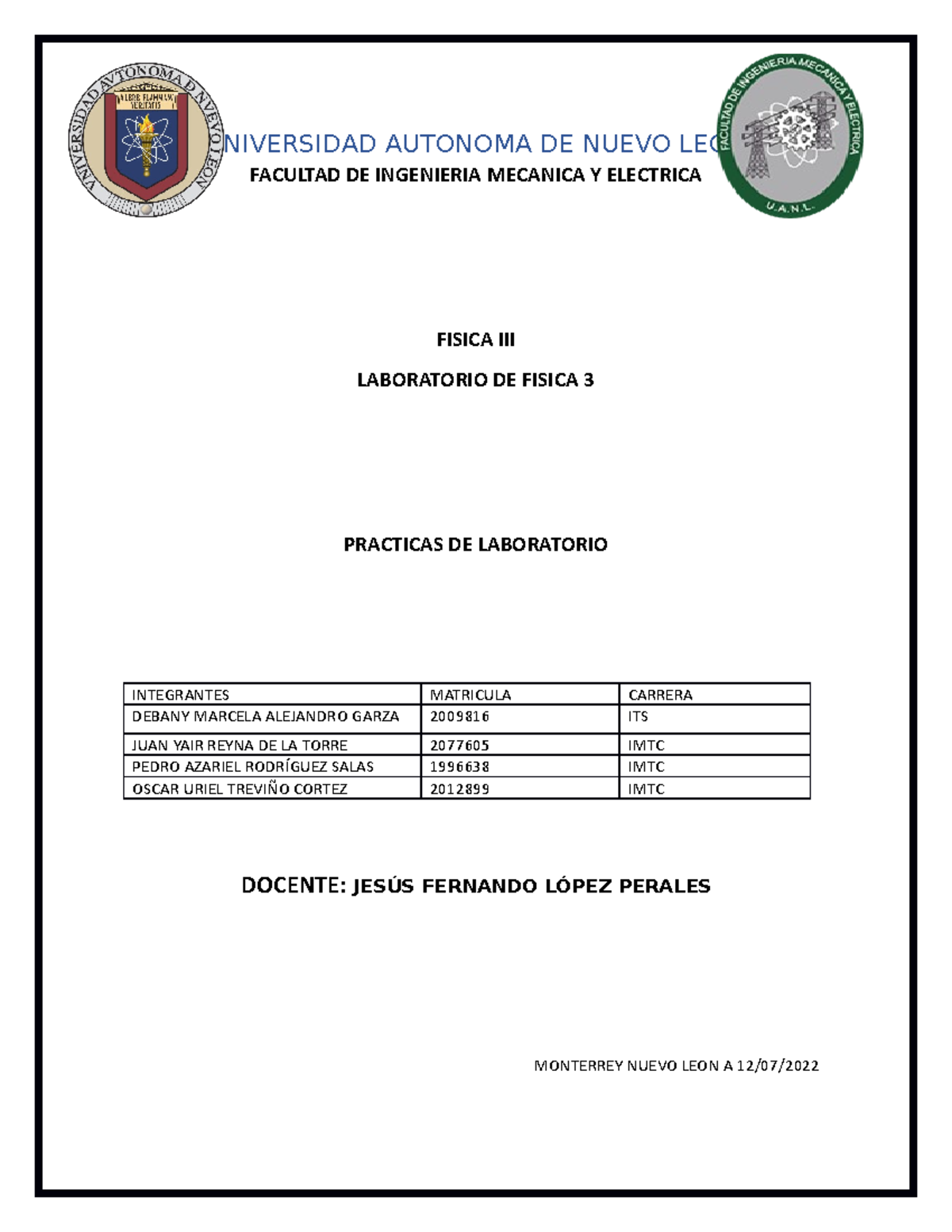 Equipo 2 Practicas DE Laboratorio fisica 3 portafolio - UNIVERSIDAD ...
