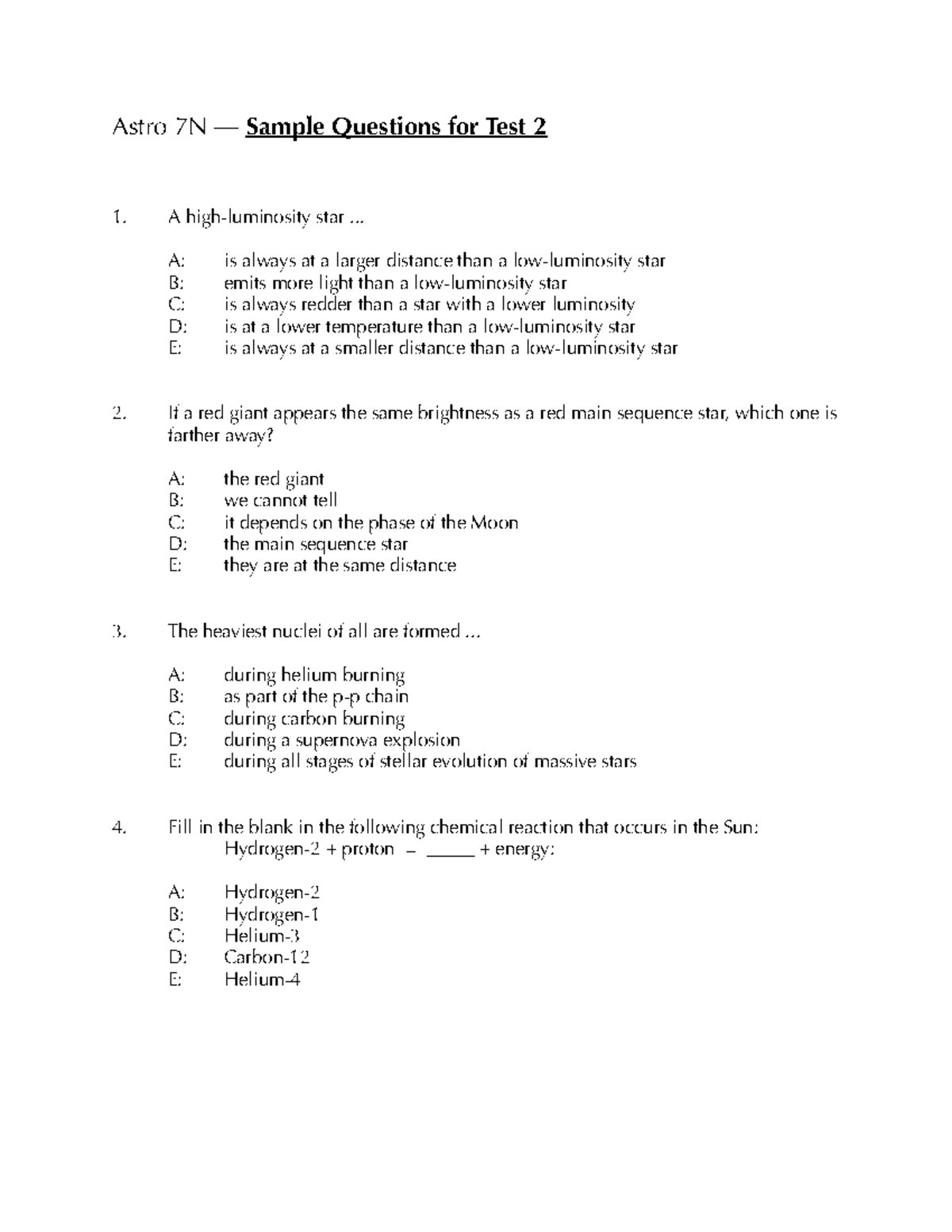 Astro-7N Test-2 Sample Qs-1-1 - Astro 7N — Sample Questions For Test 2 ...