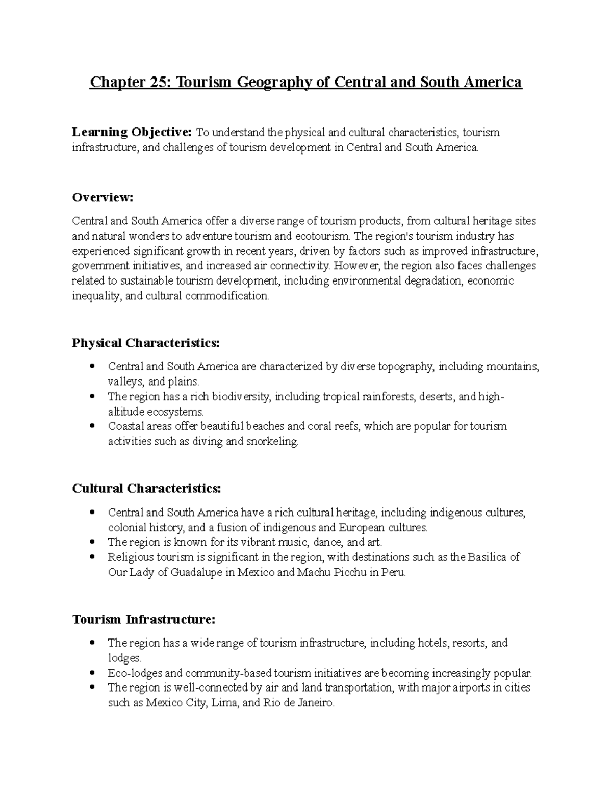 Chapter 25 - TESM - Summarized notes - Chapter 25: Tourism Geography of ...