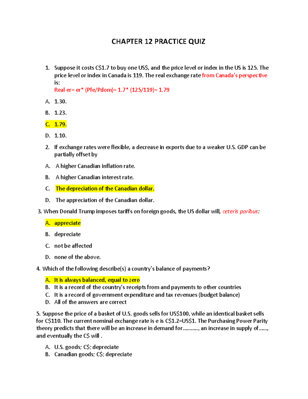 Chap 12 Sunday Practice Quiz With Answers Chapter 12 Practice Quiz 1 Suppose It Costs To Buy One Studocu
