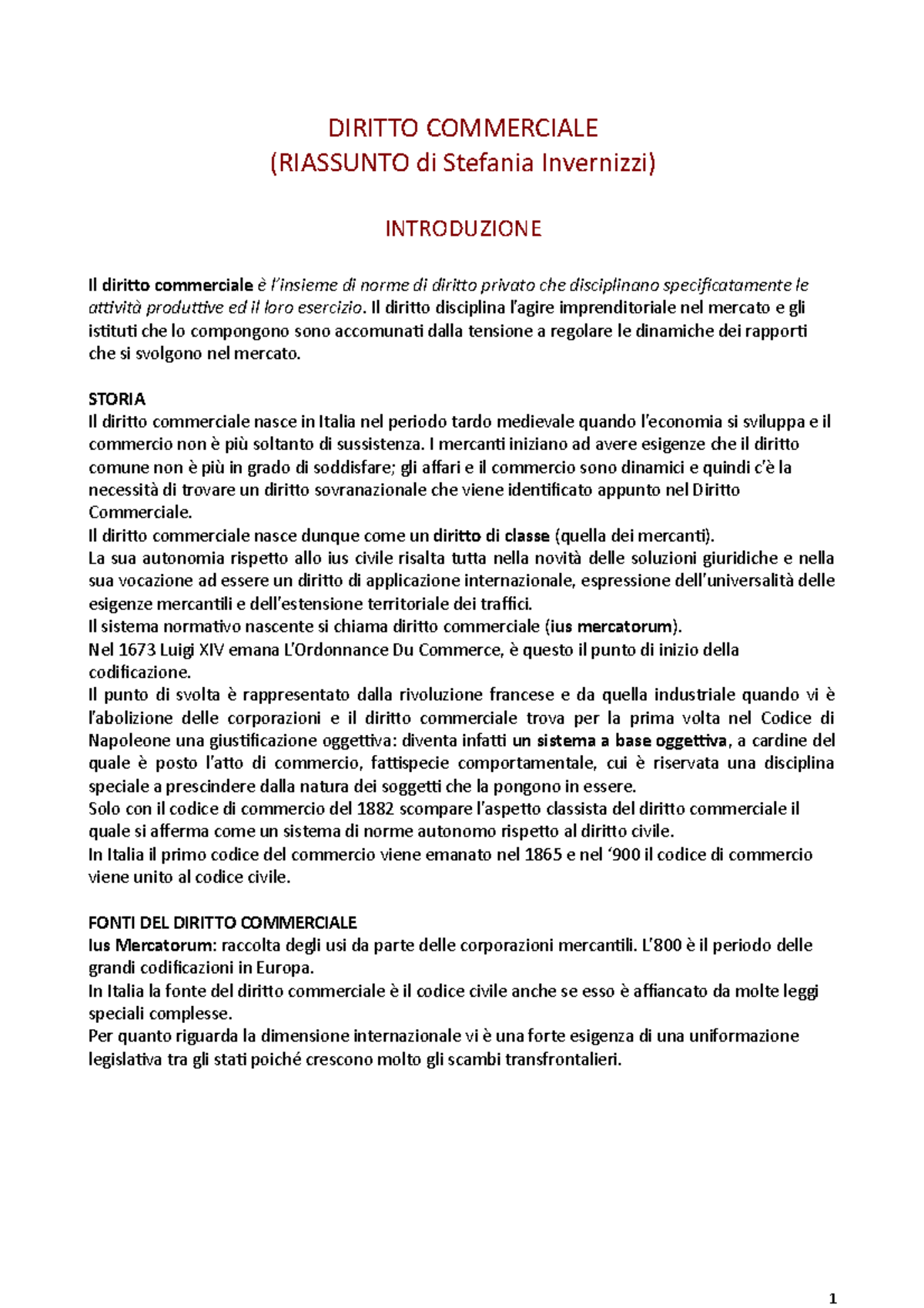 Riassunto Commerciale STE - DIRITTO Di Stefania Diritto Commerciale Di ...