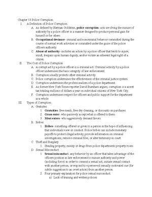 CJ 204 Chapter 5 - Summary The Police in America: an Introduction ...