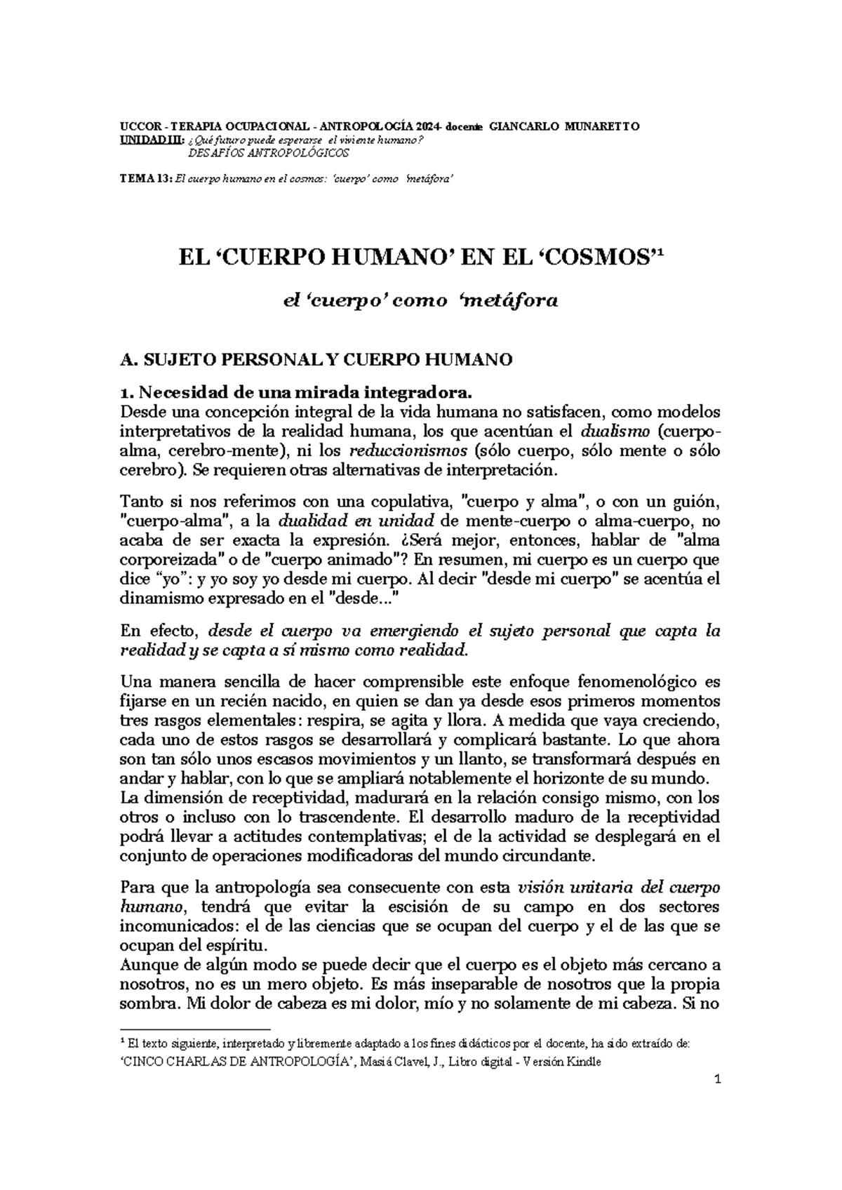 Uccorantro III. 13. EL Cuerpo Humano EN EL Cosmos - el cuerpo humano ...