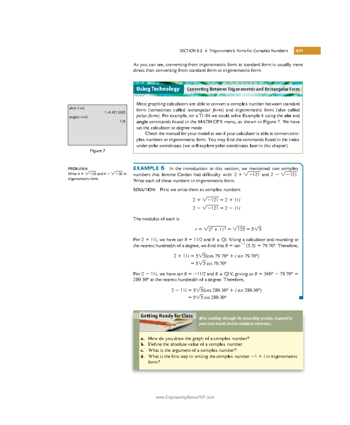 Trigonometric Form for Complex Numbers - Using Technology Converting ...