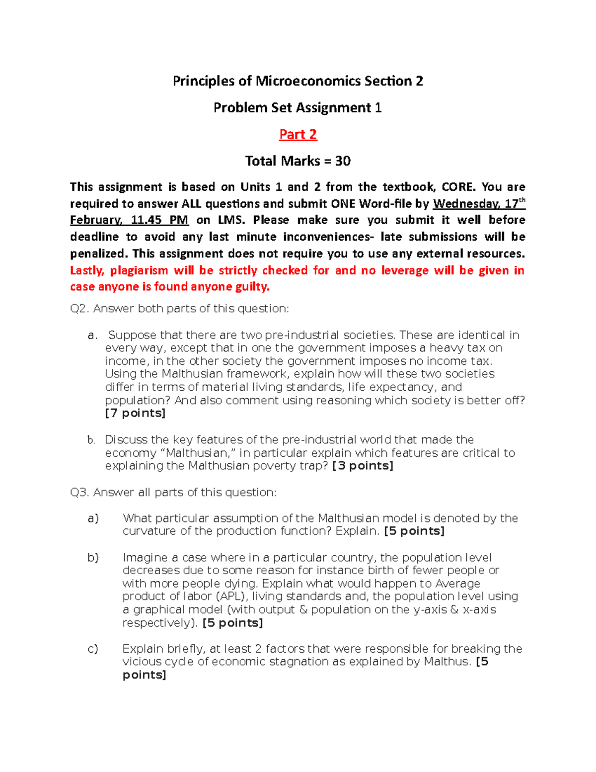 microeconomics assignment 2 answers