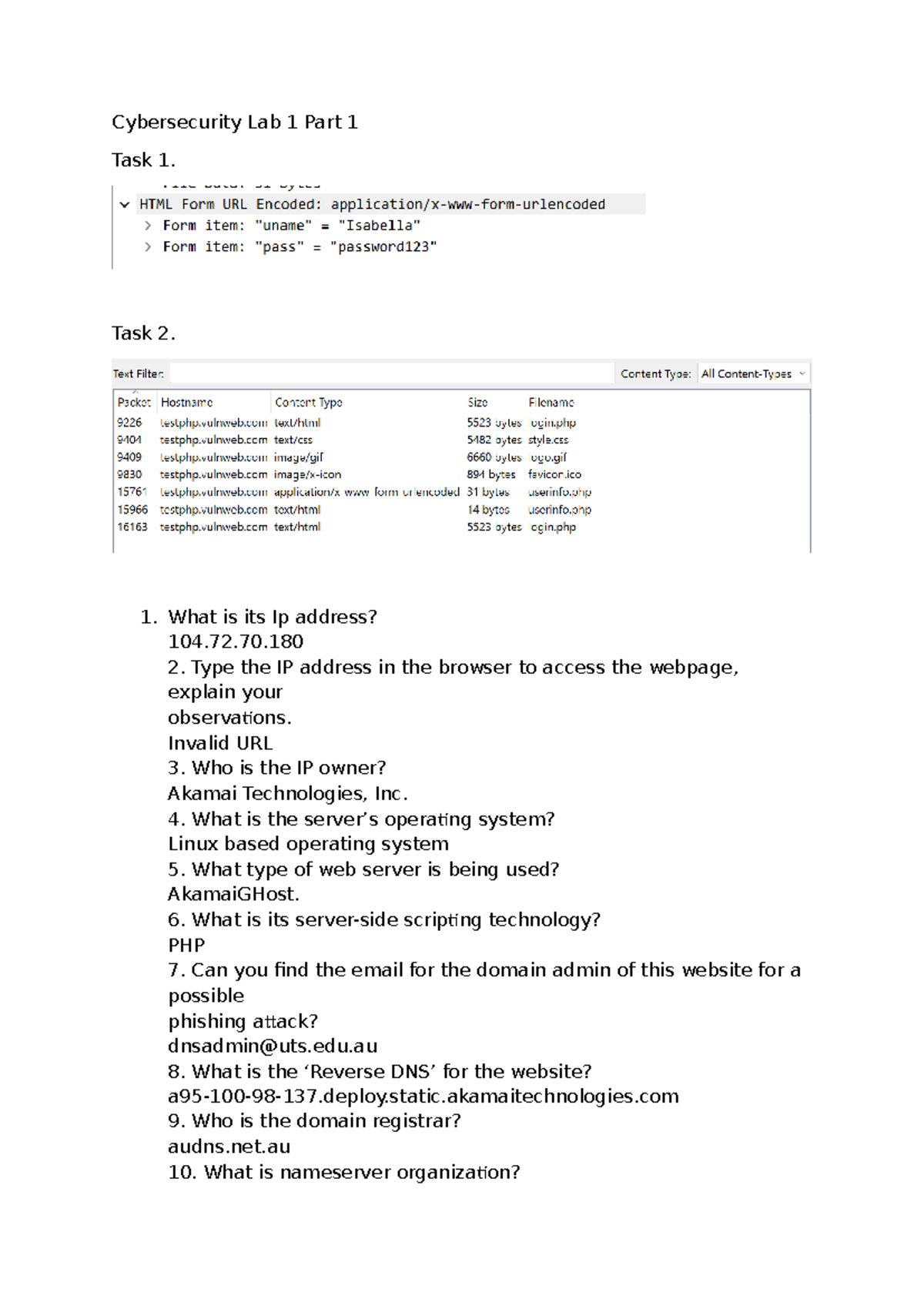 Lab1part1 - 48730 Cybersecurity - Cybersecurity Lab 1 Part 1 Task 1 ...