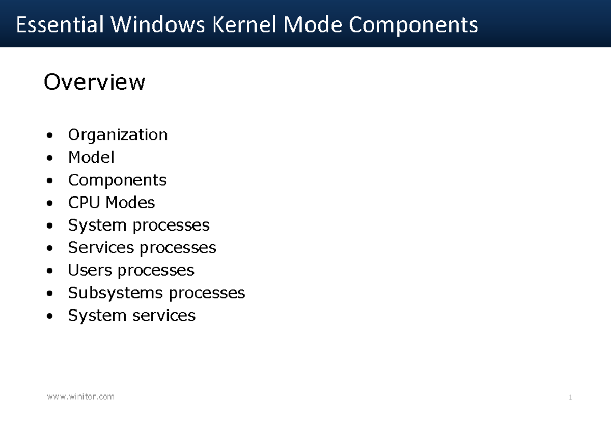 Essential Key Kernel Mode Components - Essential Windows Kernel Mode ...