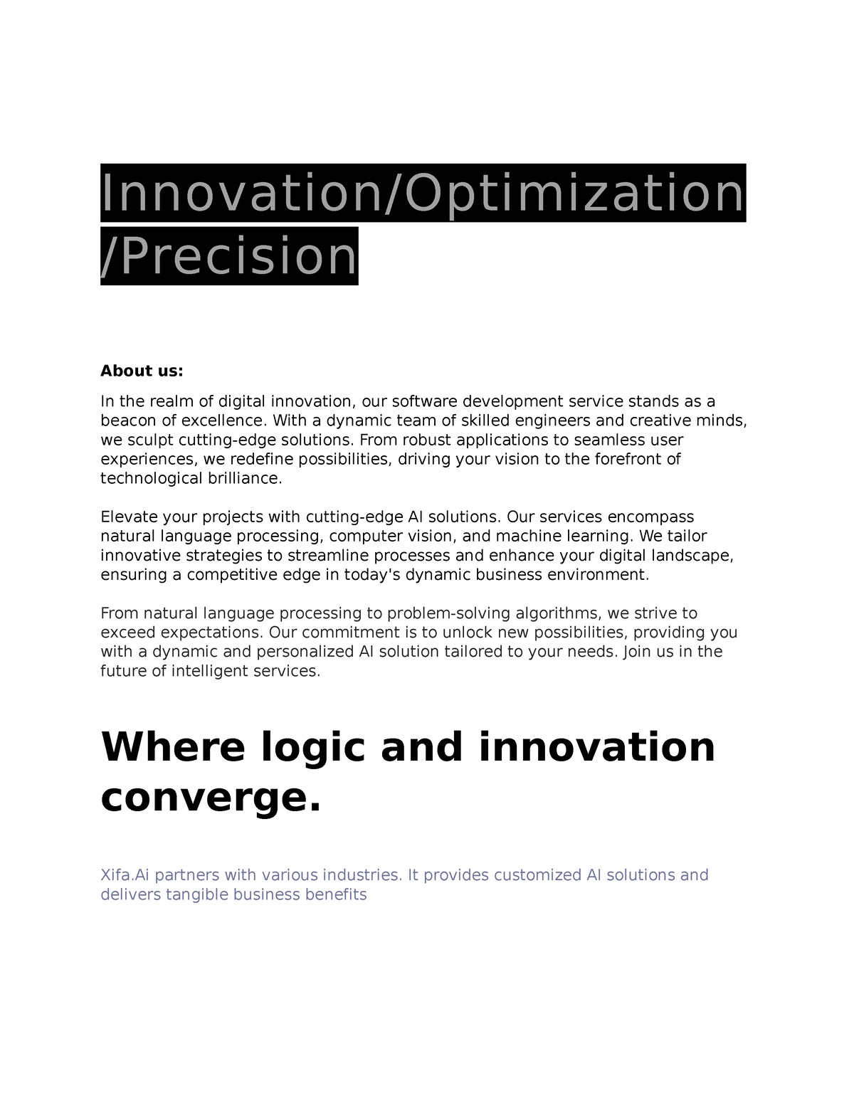 Innovation Information About Cutting Edge Technologies Innovationoptimization Precision 2320