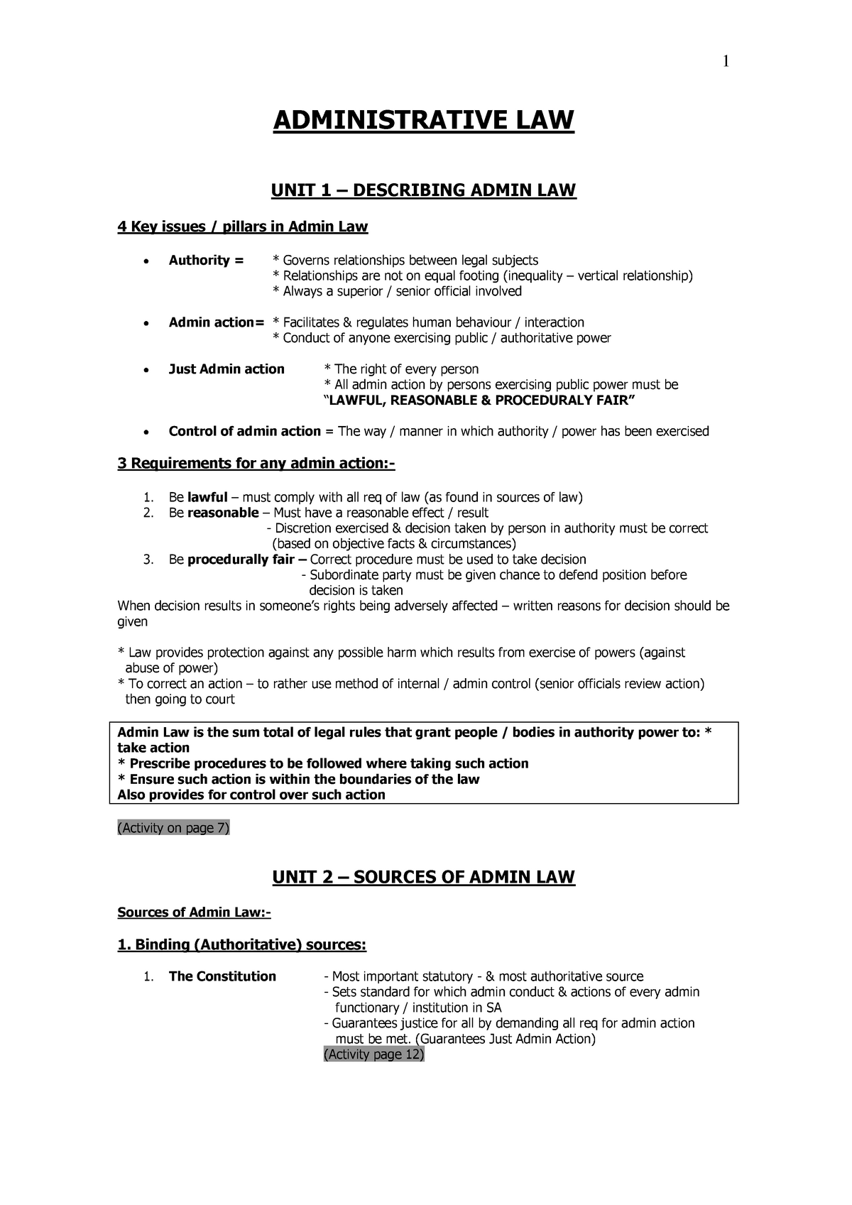 Informative Administrative Law Summary - Notes - ADMINISTRATIVE LAW ...