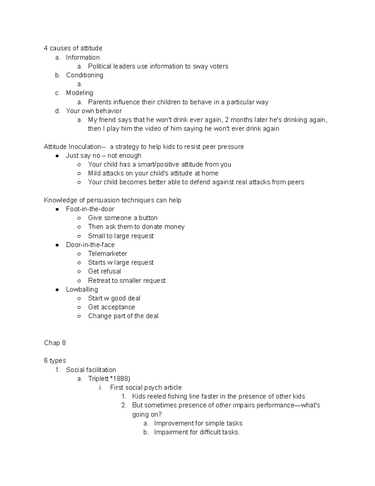 7 and 8 notes 4 causes of attitude a. Information a. Political