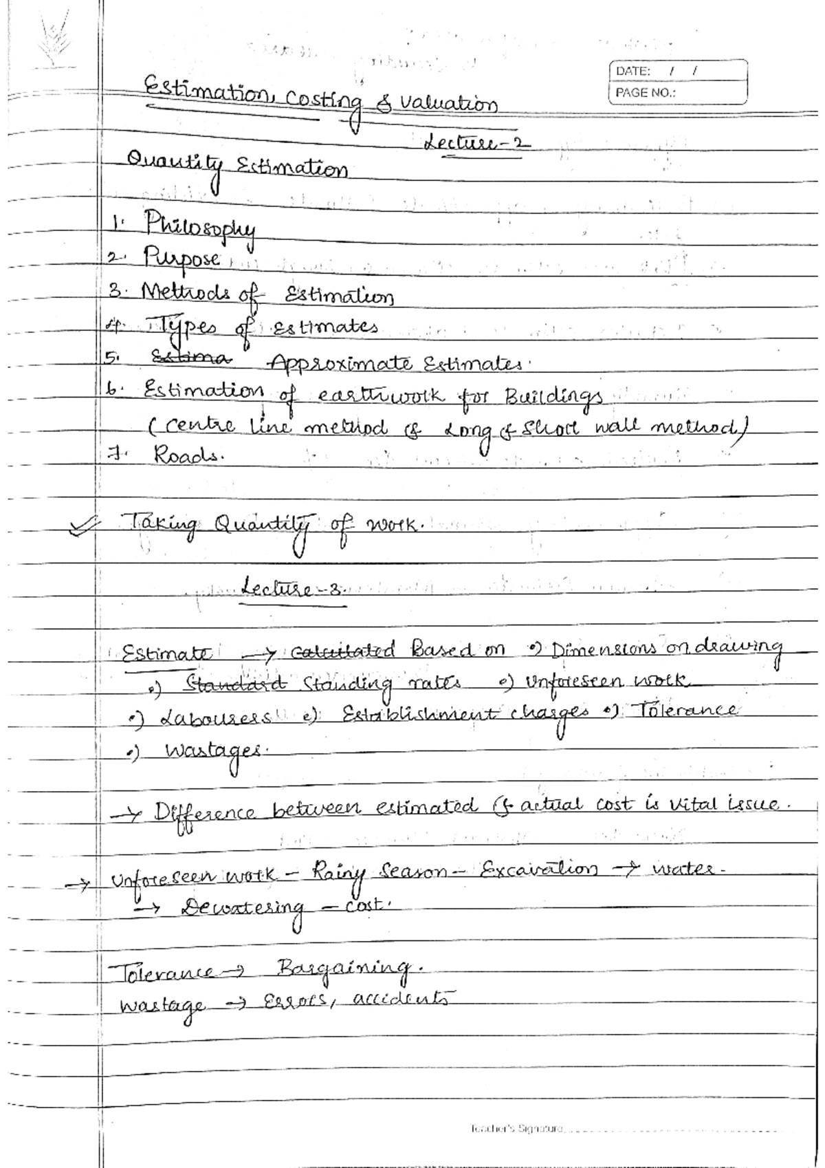 ECV unit 1 - estimation,cost and valuation notes - Cost Accounting ...