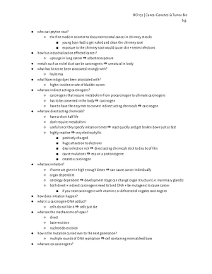 BIO 152 Cancer Nomenclature + Theories Notes - BIO 152 | Cancer ...