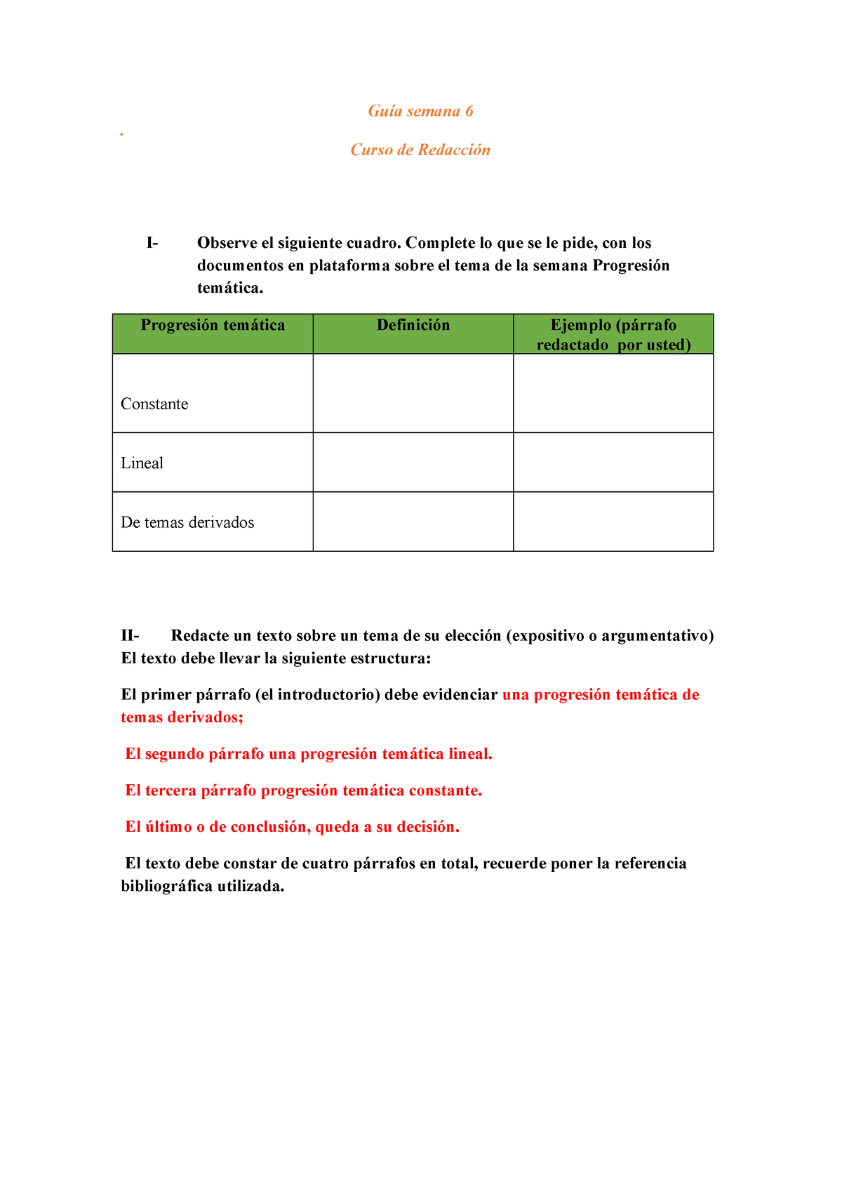 Tarea S6 - Es Importante - Guía Semana 6 . Curso De Redacción I ...