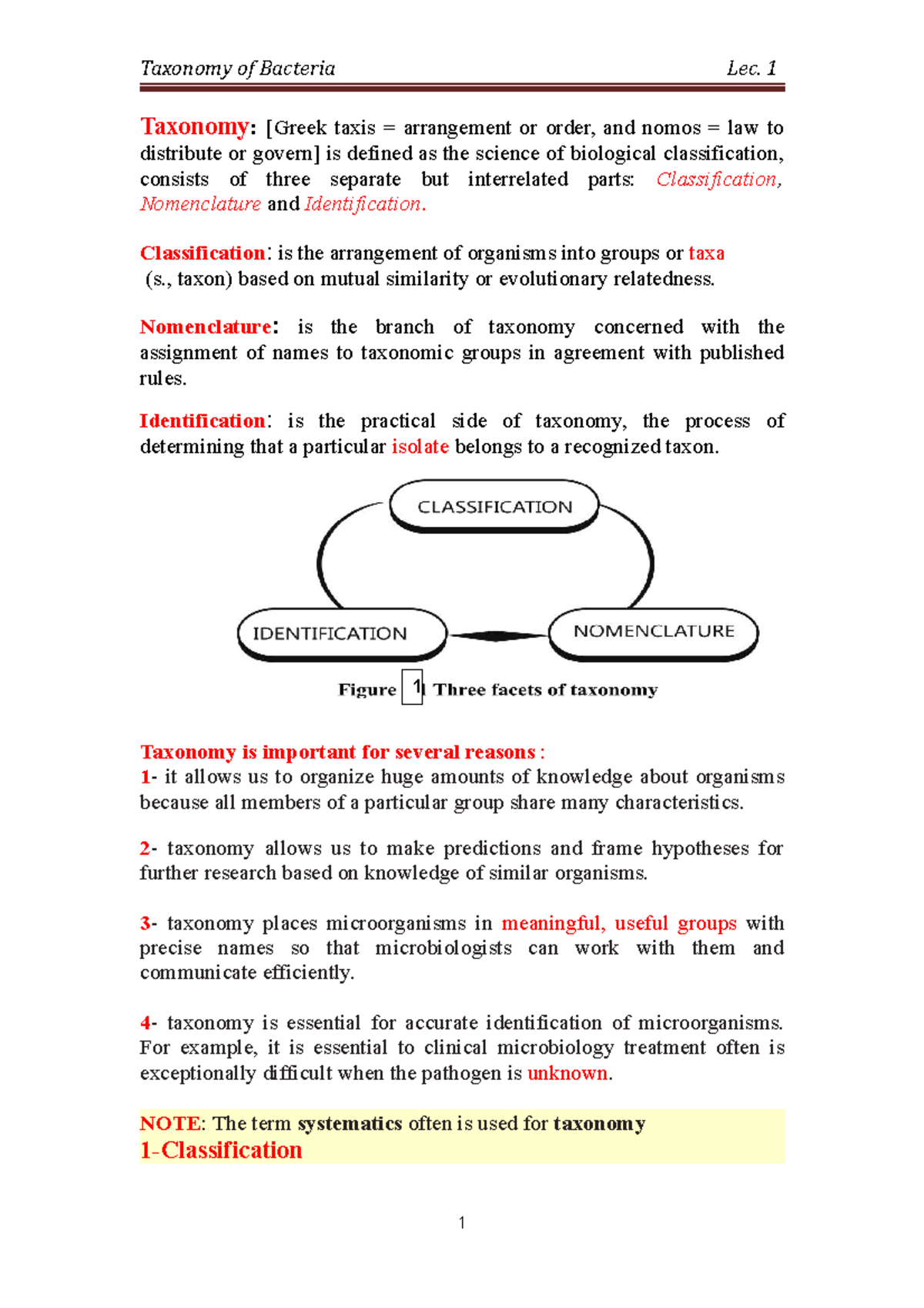Taxonomy of bacteria 9 - Taxonomy: [Greek taxis = arrangement or order ...
