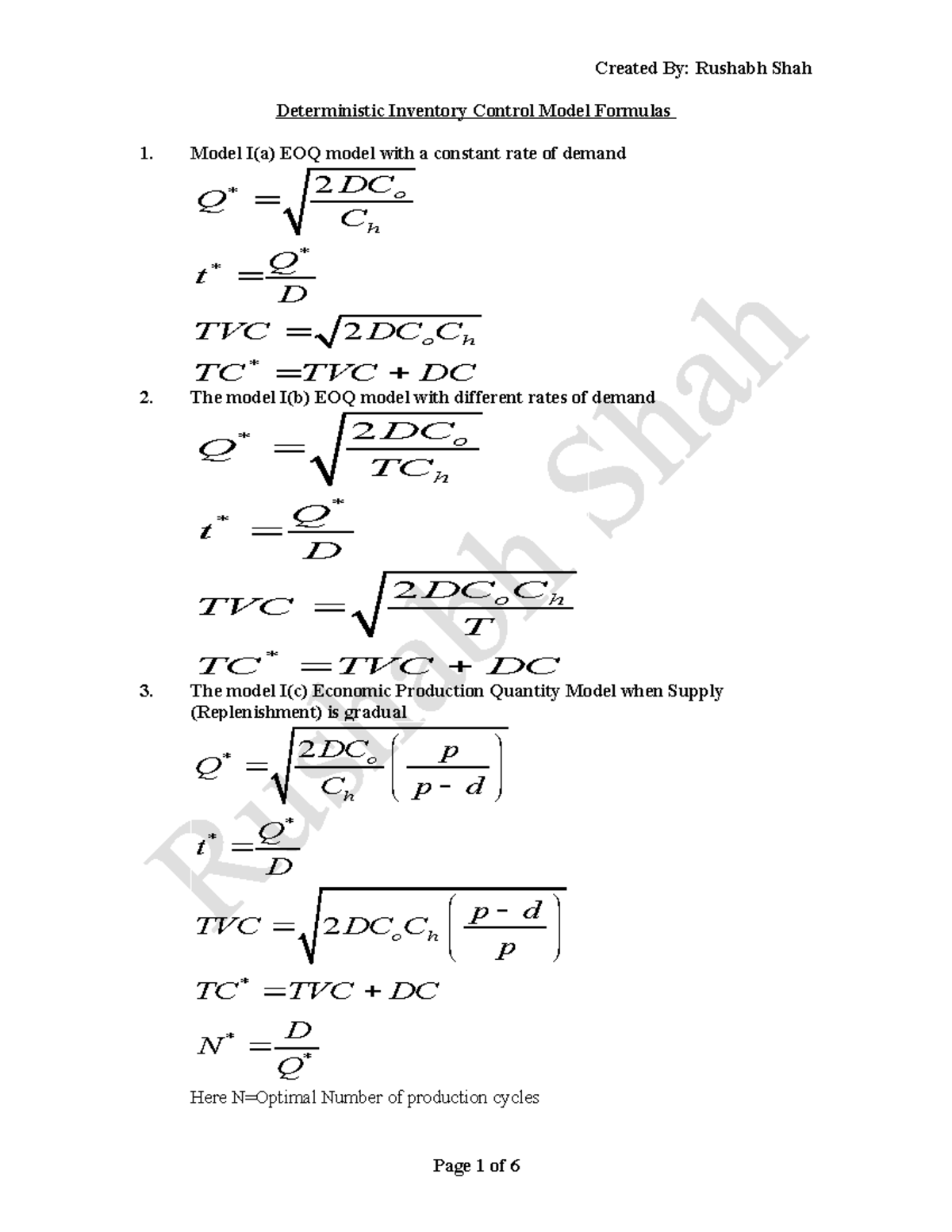 7781600 - inventory - Deterministic Inventory Control Model Formulas 1 ...