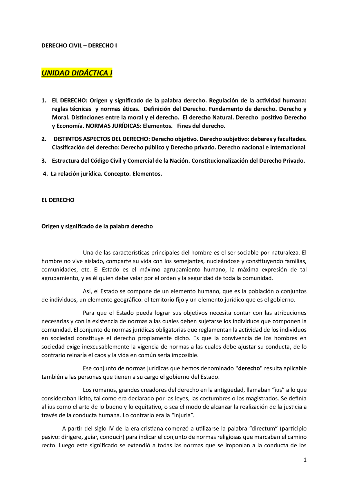 Bolillas 1 A 12 Derecho Civil - DERECHO CIVIL – DERECHO I UNIDAD ...