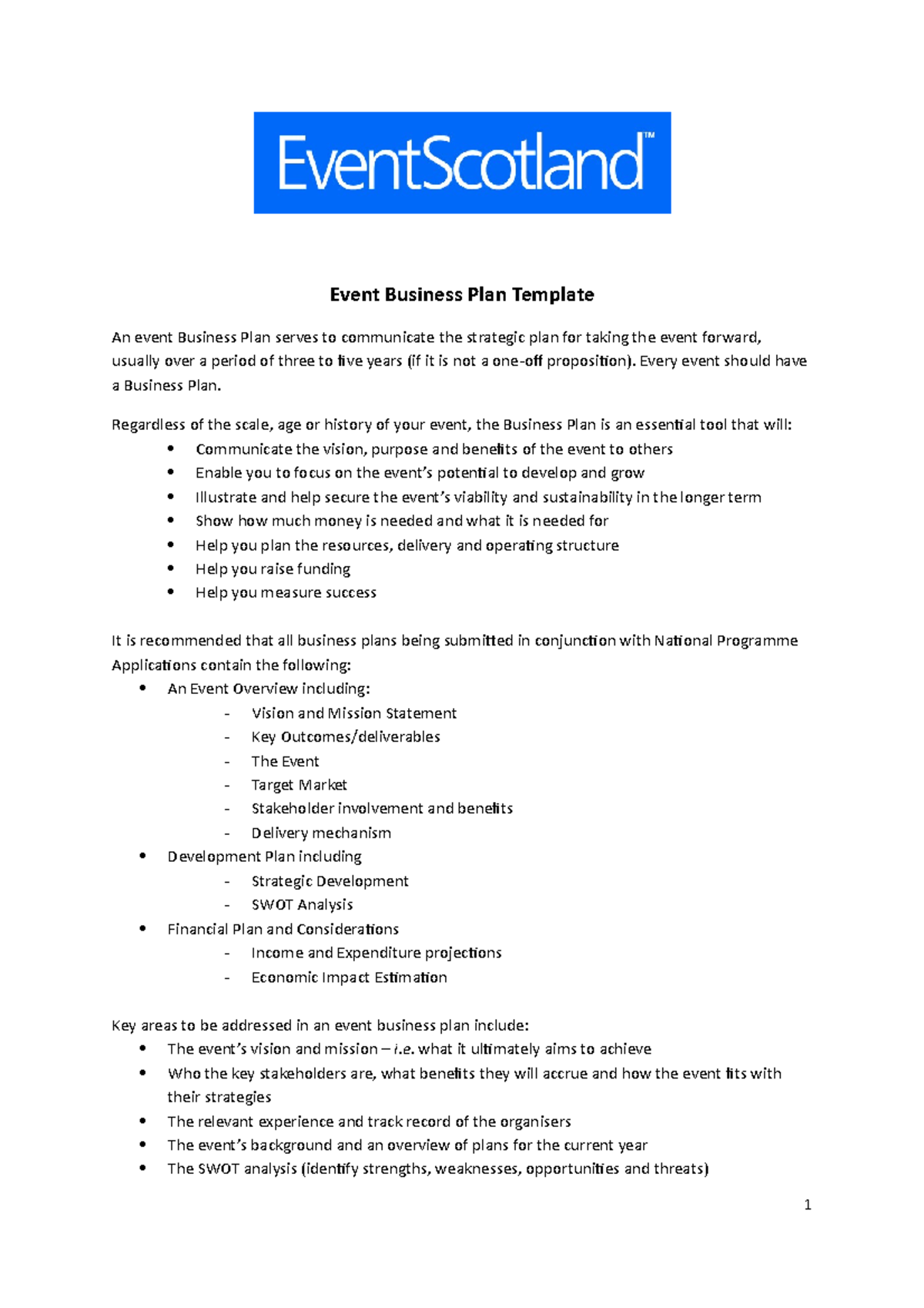 event space business plan pdf