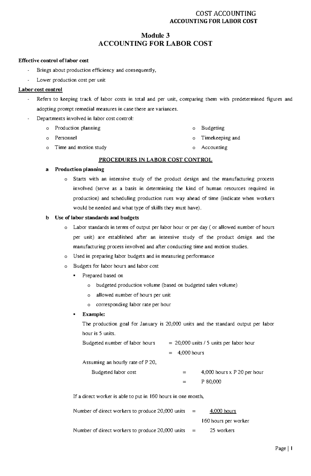 LaborCOST accounting 2020 edition BS Information Technology Studocu