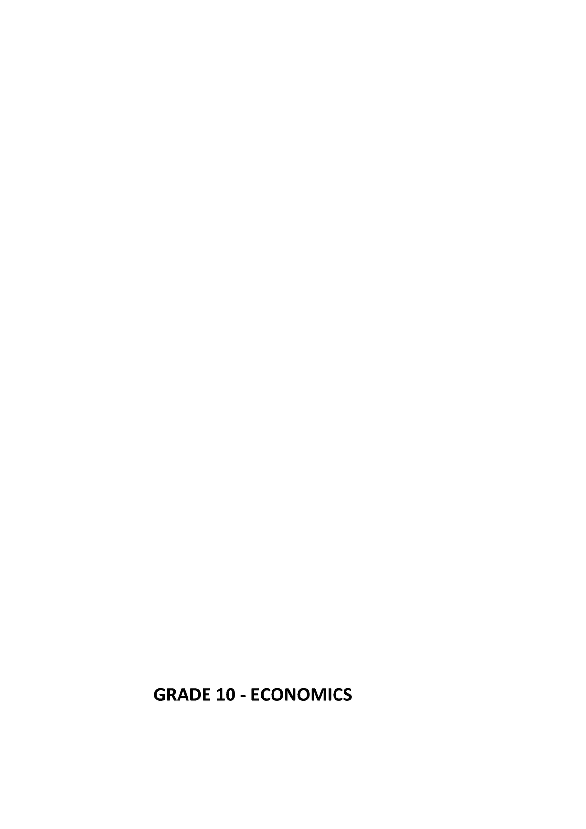 grade 10 economics essays paper 2