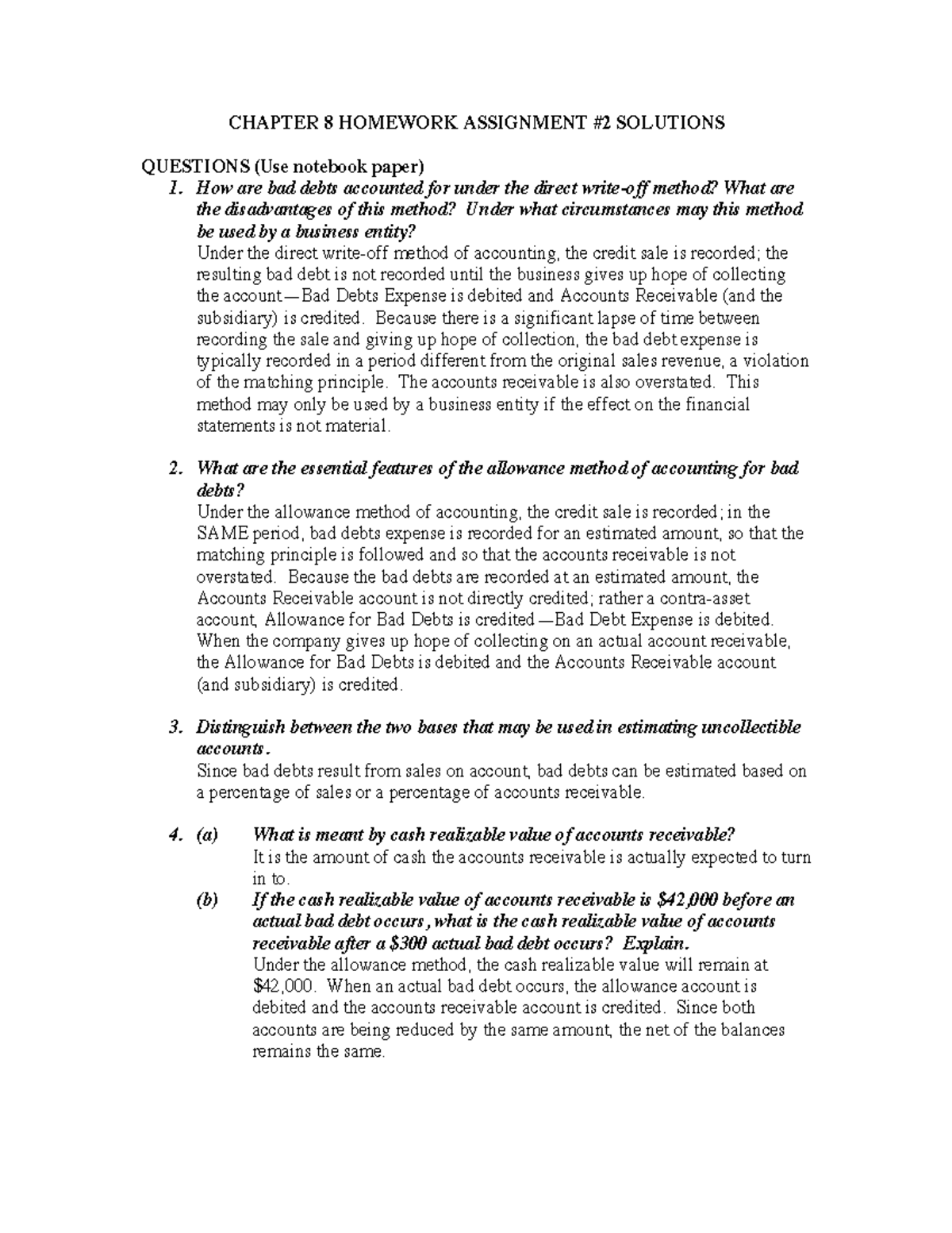 Chapter 8part2homework Solutions Chapter 8 Homework Assignment 2