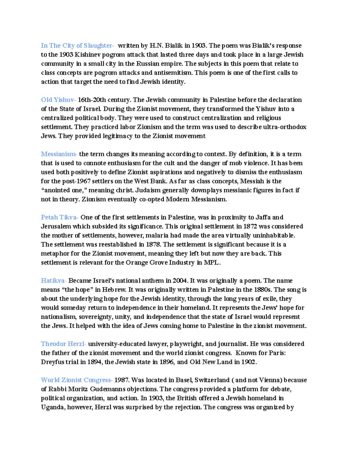 HIST Study In The City of Slaughter written by H. Bialik in 1903