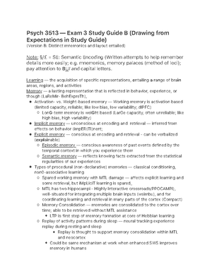 Psych 3513 Exam 3 Study Guide Criteria - 1 PSYCH 3513 – Introduction to ...