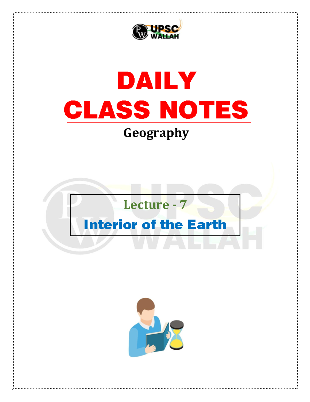 Geography upsc7 - Notes - Lecture - 7 Interior of the Earth DAILY CLASS ...
