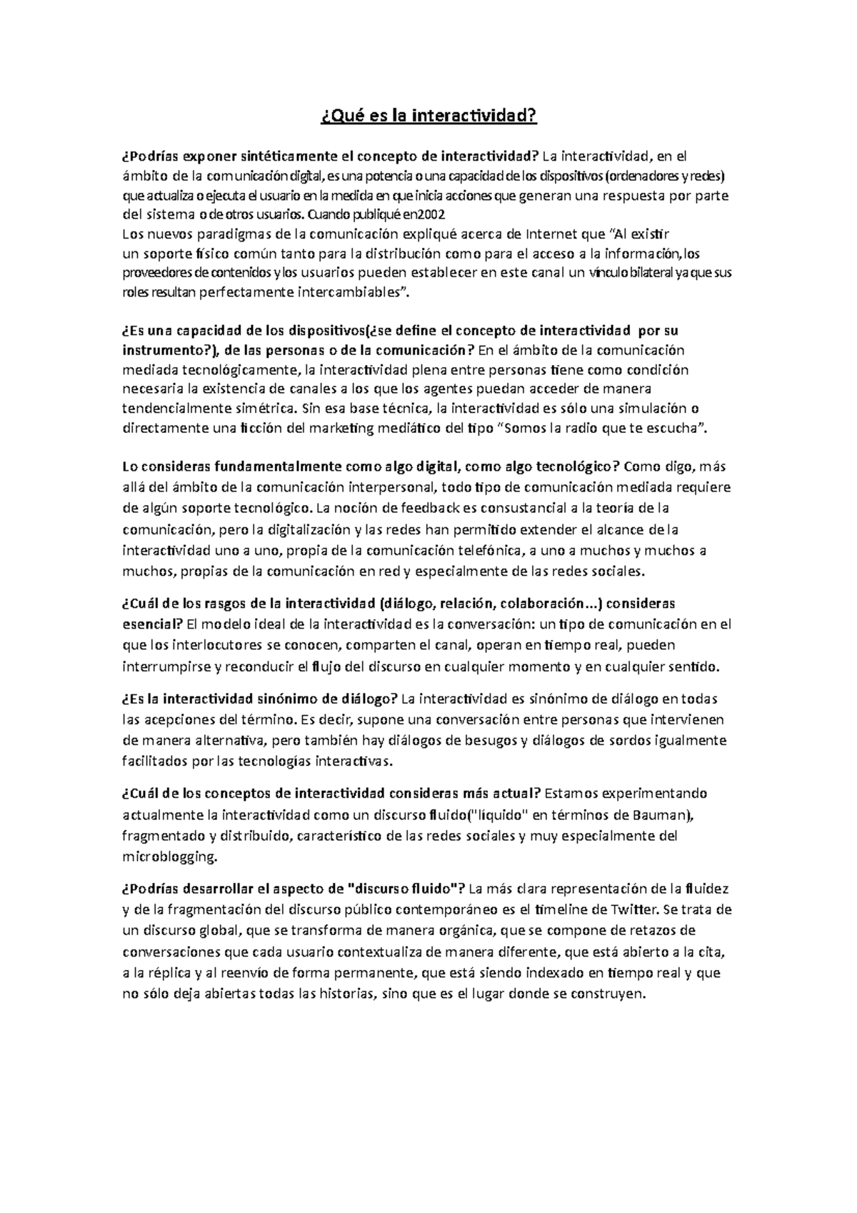 Qué es la interactividad - ¿Qué es la interactividad? ¿Podrías exponer ...