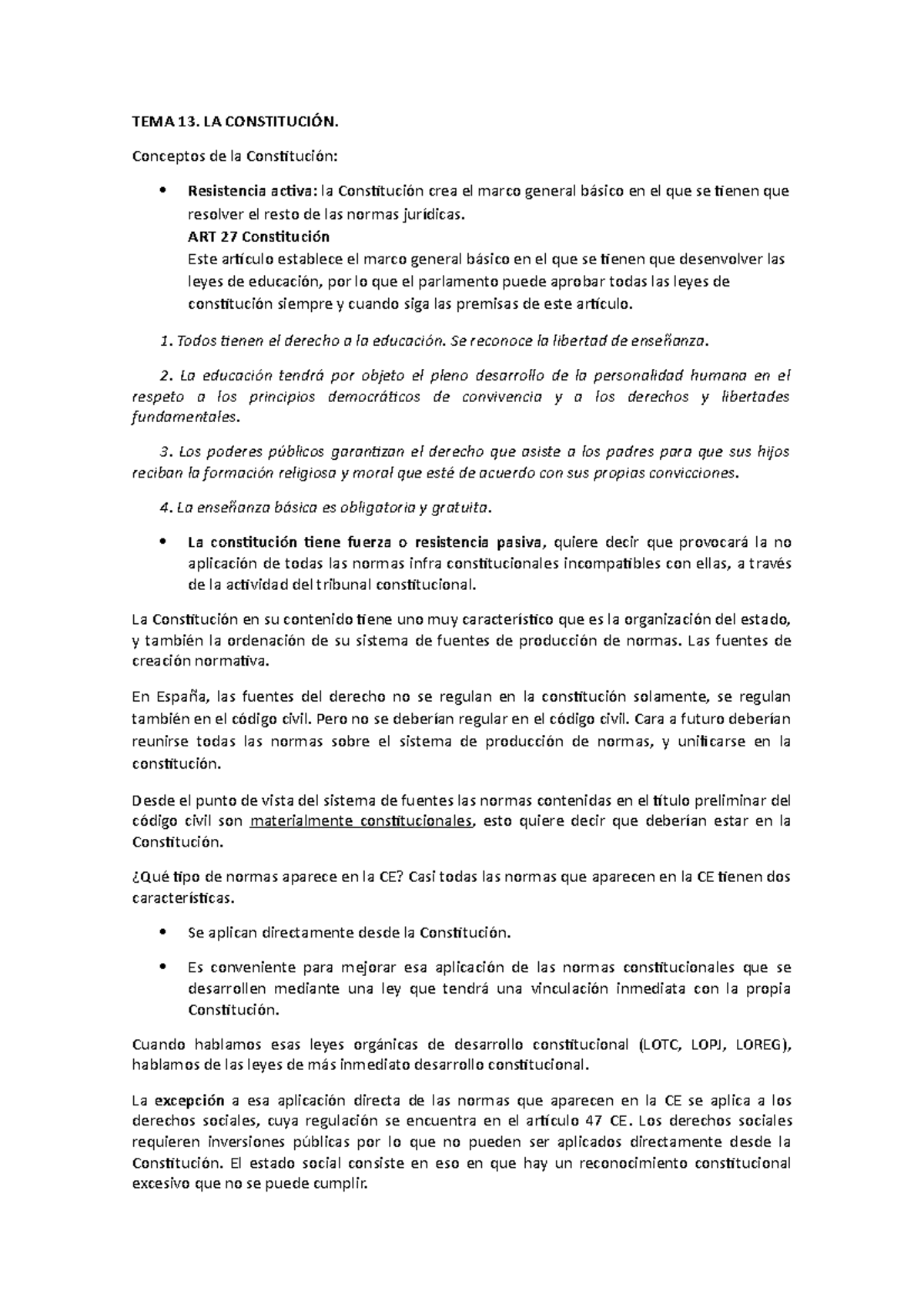 TEMA 13 LA Constitución derecho constitucional 1 - TEMA 13. LA ...