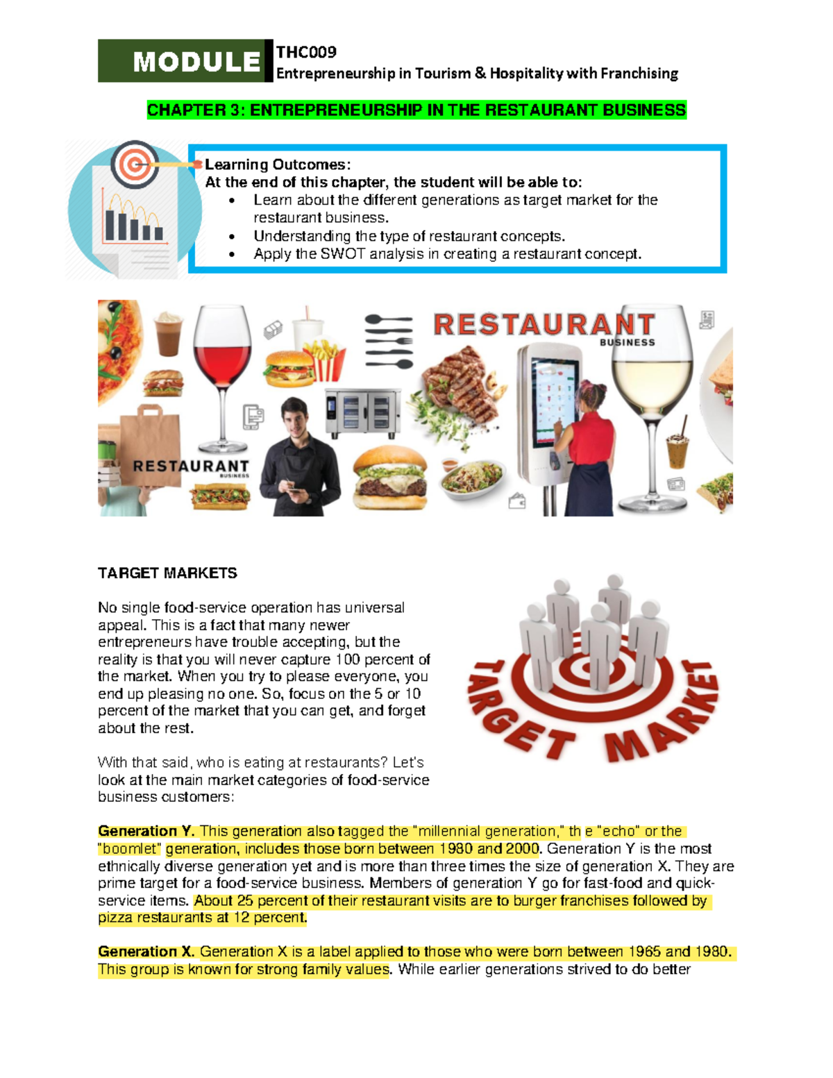 Chapter 3 Entrepreneurship IN THE Restaurant Business - MODULE ...