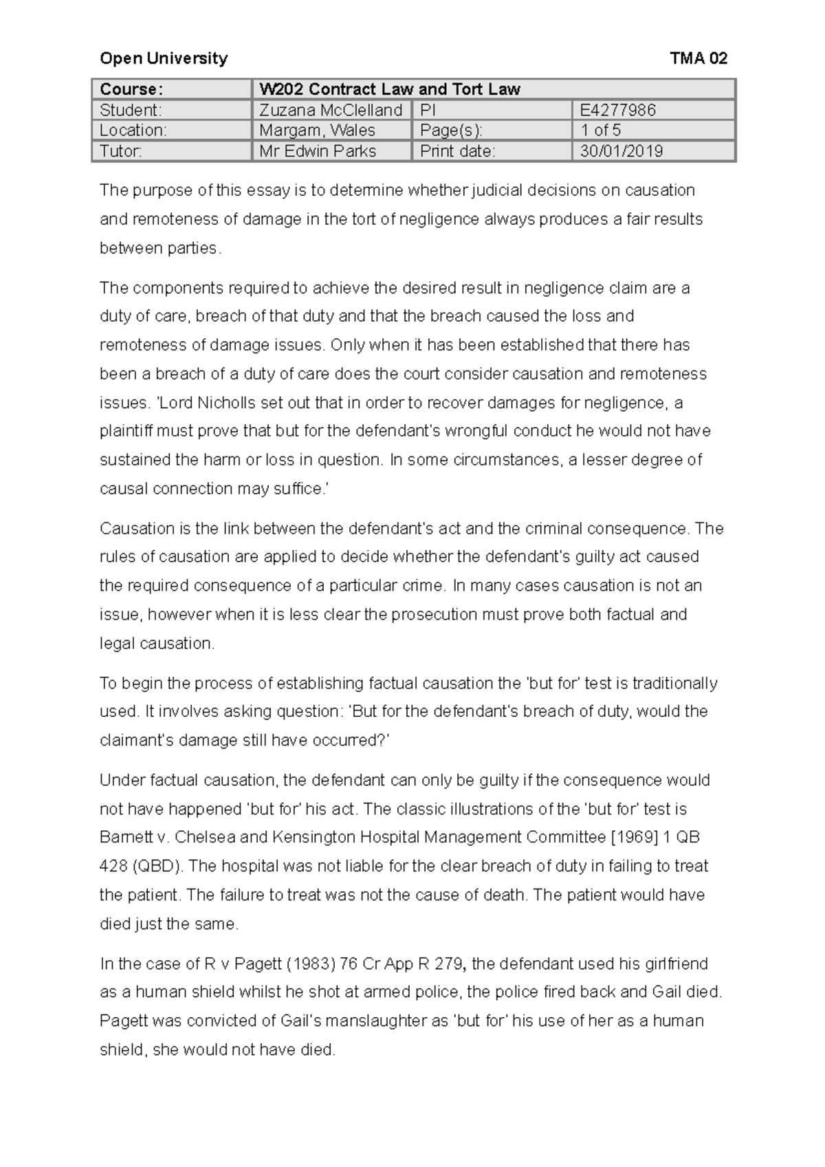 TMA03 W202 - Open University Course: Student: Location: Tutor: TMA 02 ...