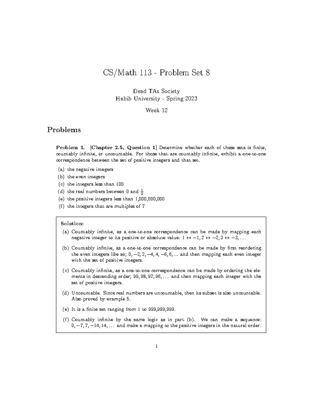 Ps08 - PDFs of all problem sets along with their solutions that were ...