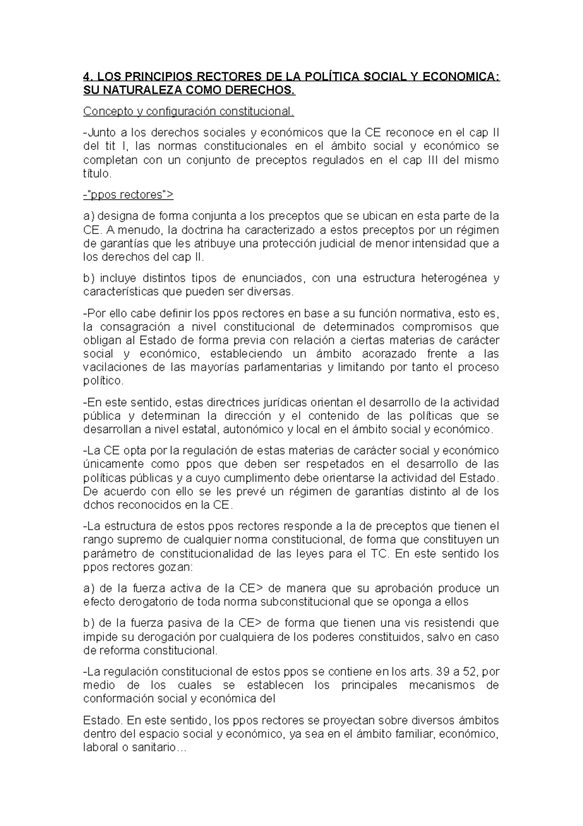 Principios rectores de los derechos economicos y sociales - 4. LOS ...
