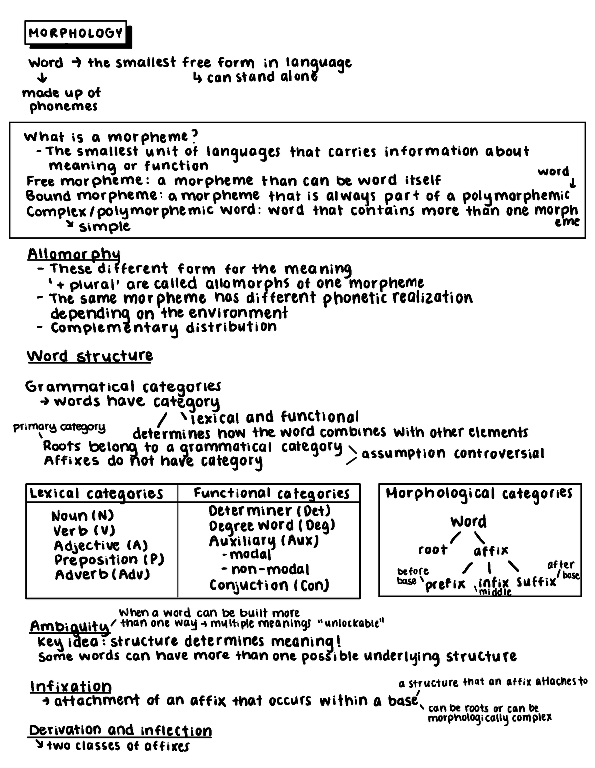 Morphology - MORPHOLOGY I-III§ Word → The Smallest Free Form In ...