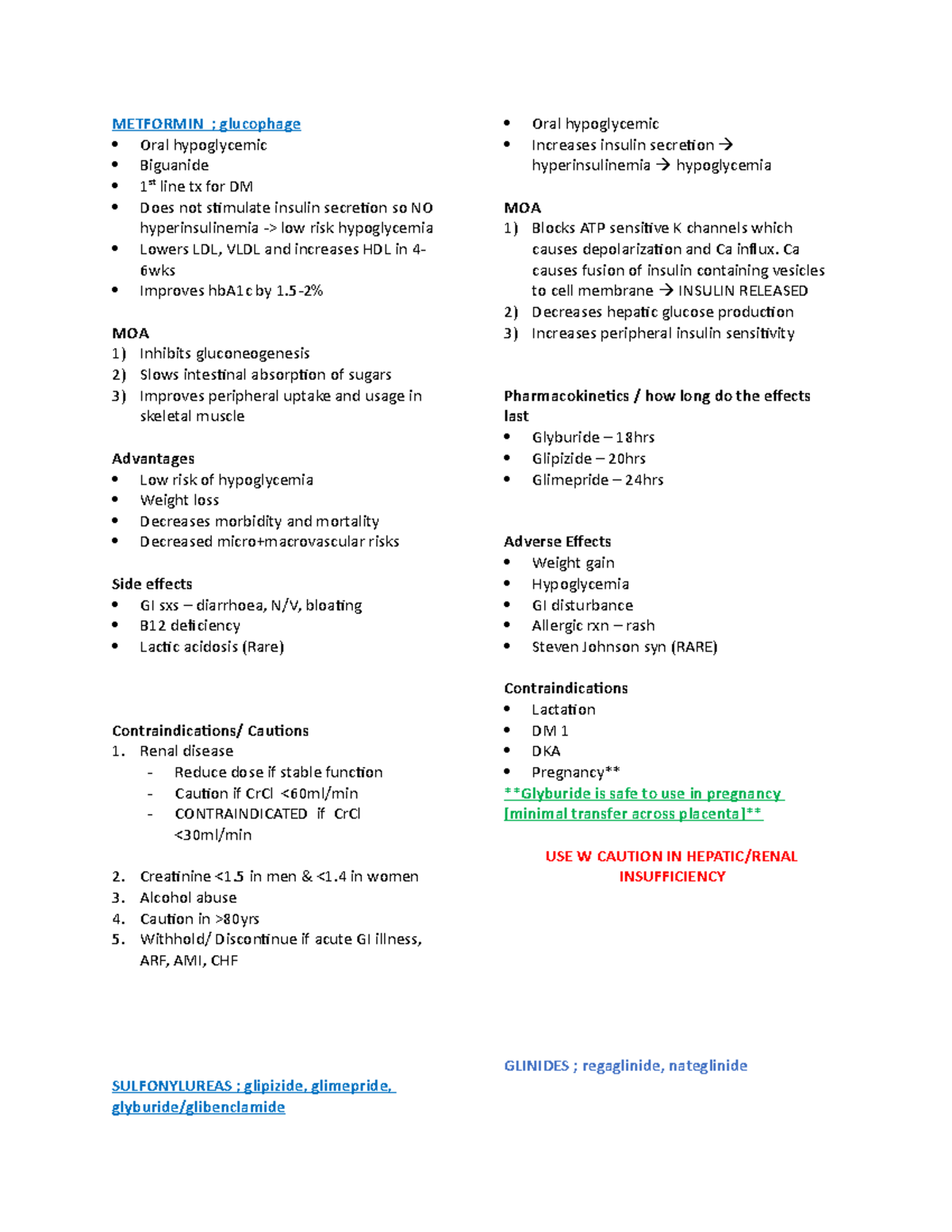 Diabetes Mellitus Drugs - METFORMIN ; glucophage Oral hypoglycemic ...