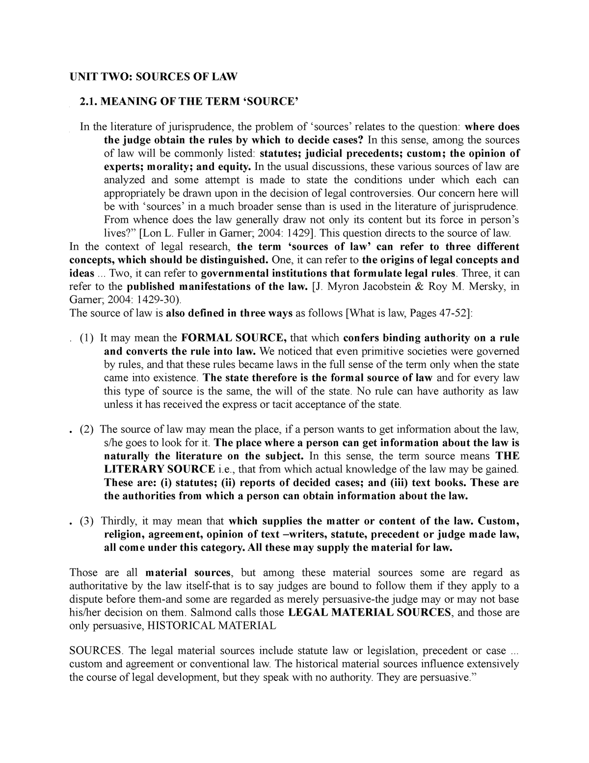 introduction-to-law-session-handout-unit-two-sources-of-law-2