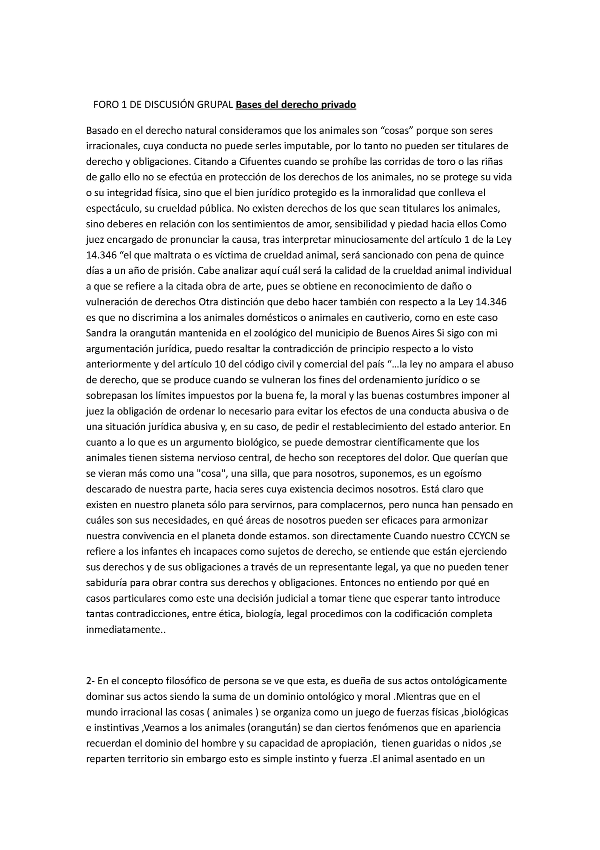 Bases De Derecho Privado Foro Foro De Discusi N Grupal Bases Del Derecho Privado