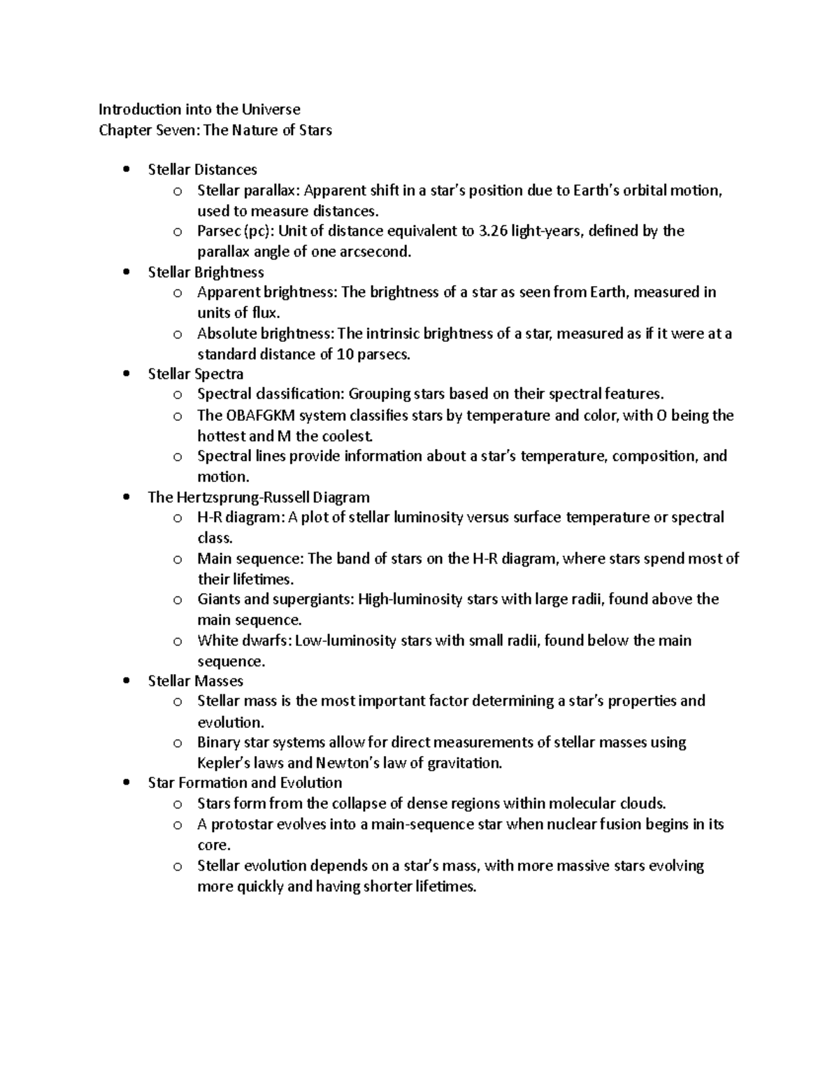 Introduction into the Universe Chapter Seven Notes - Introduction into ...