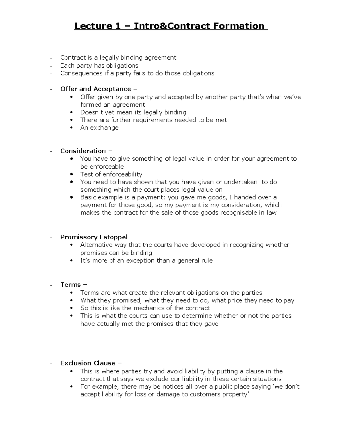 lecture-1-intro-contract-formation-contract-is-a-legally-binding