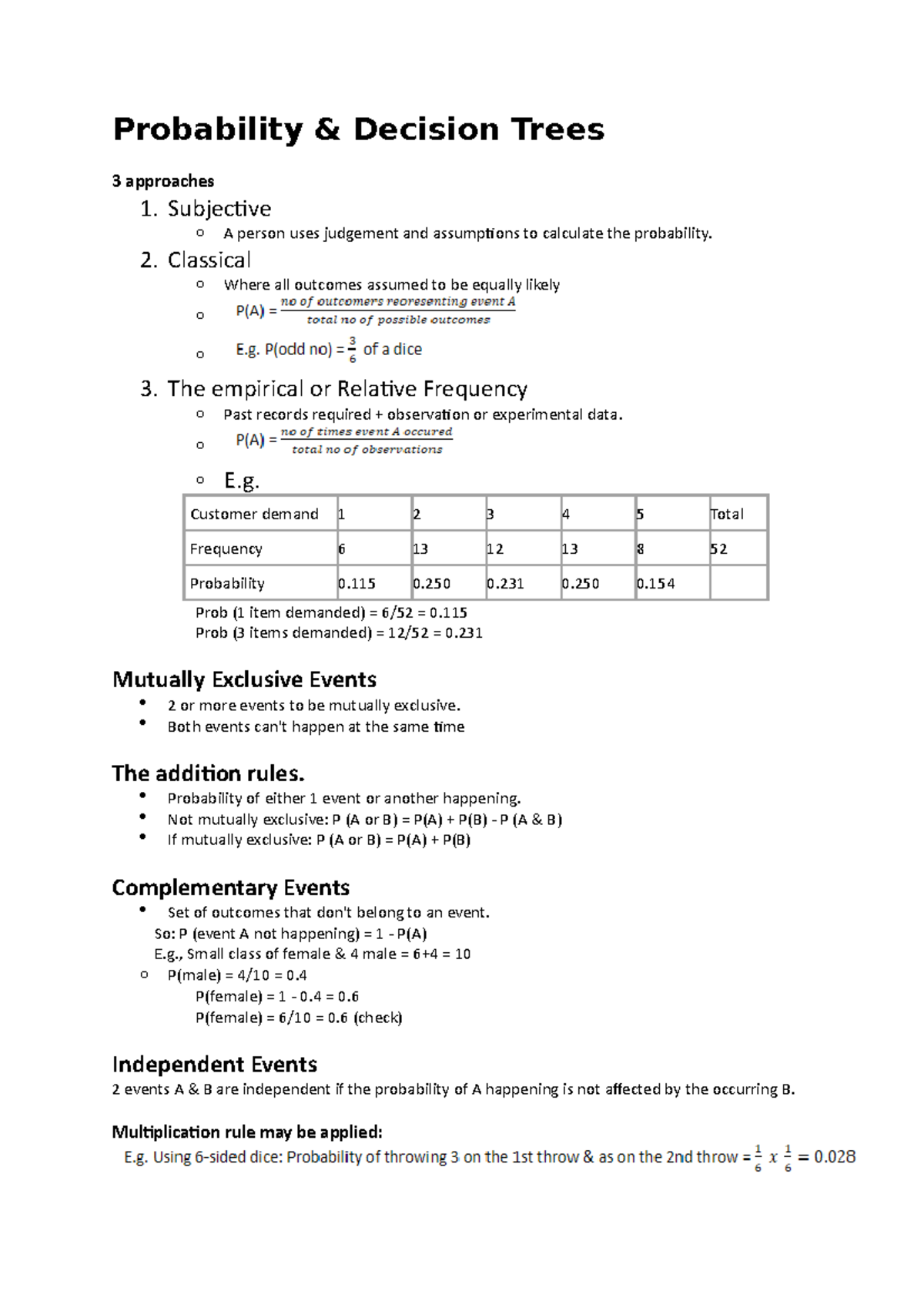 Probability and Decision Trees - Probability & Decision Trees 3 ...