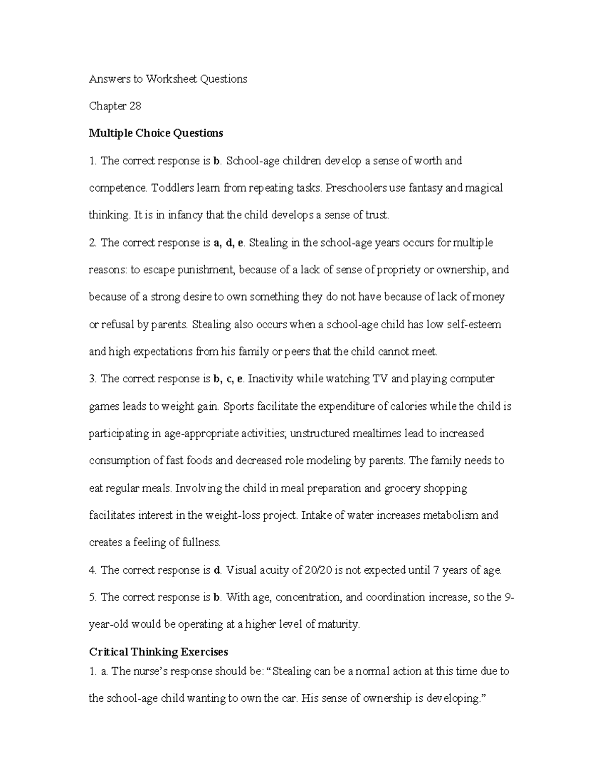 Chapter 28 - answer key - Answers to Worksheet Questions Chapter 28 ...
