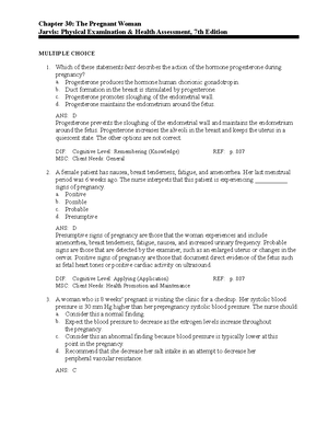 C11 - Jarvis Physical Health Assessment 7 edition - Chapter 11 ...
