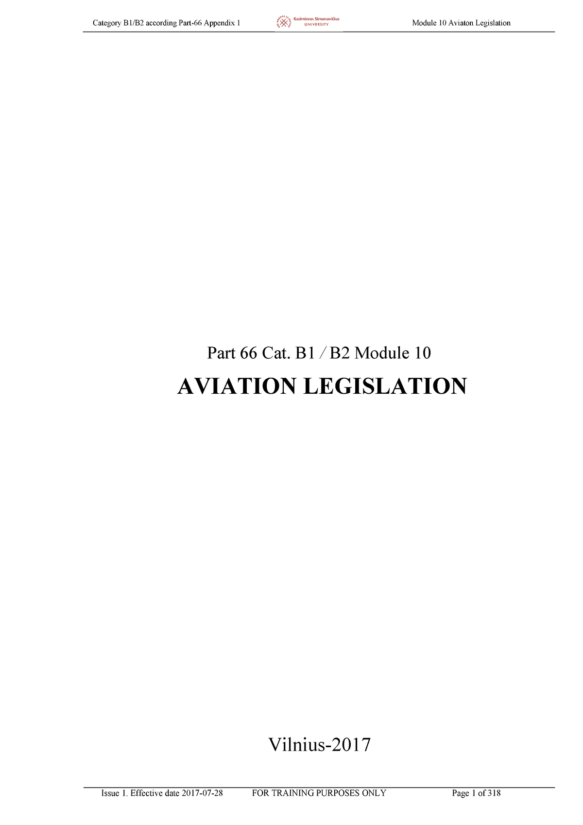 Aviation Legislation: Module 10 (B1/B2) - eBook