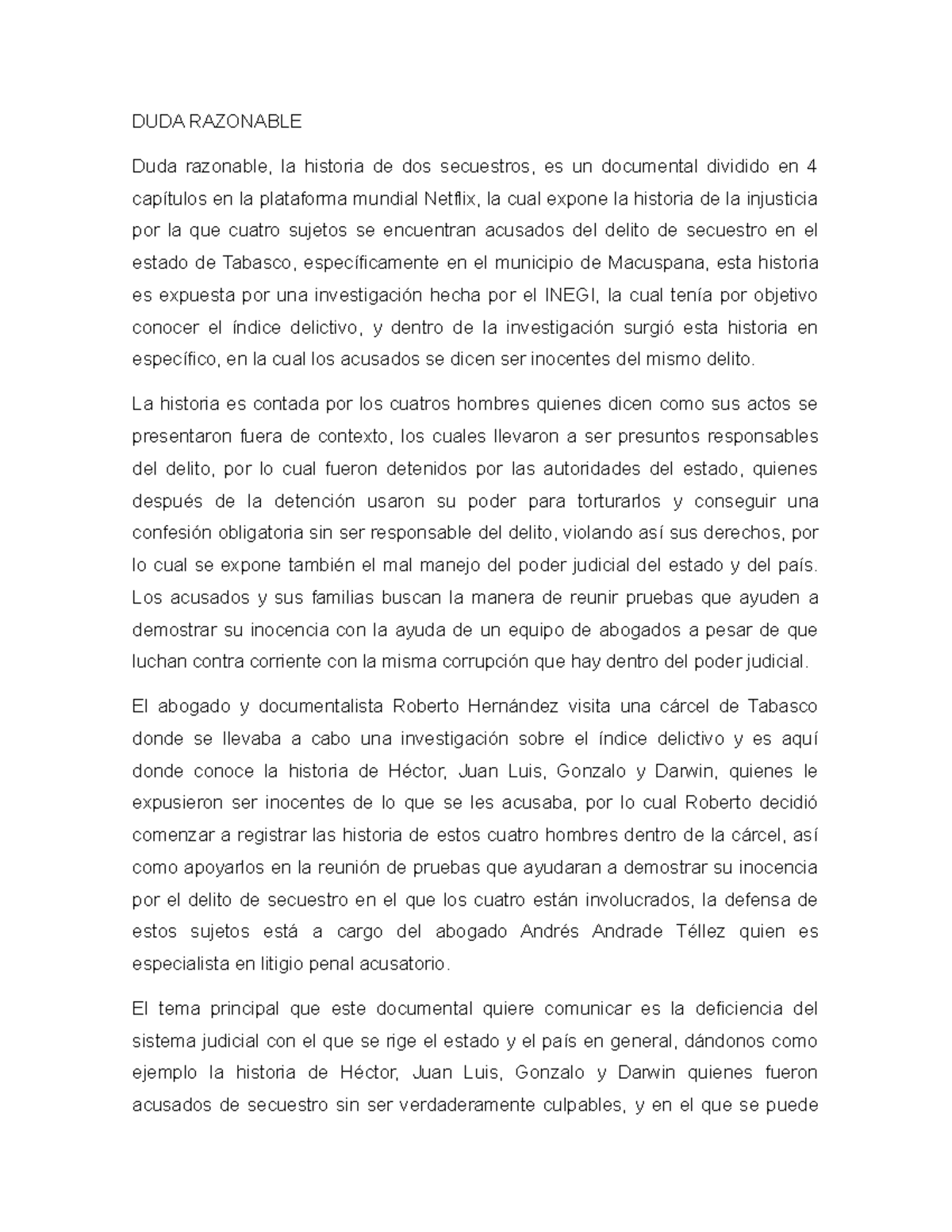 Reseña DUDA Razonable - DUDA RAZONABLE Duda razonable, la historia de ...