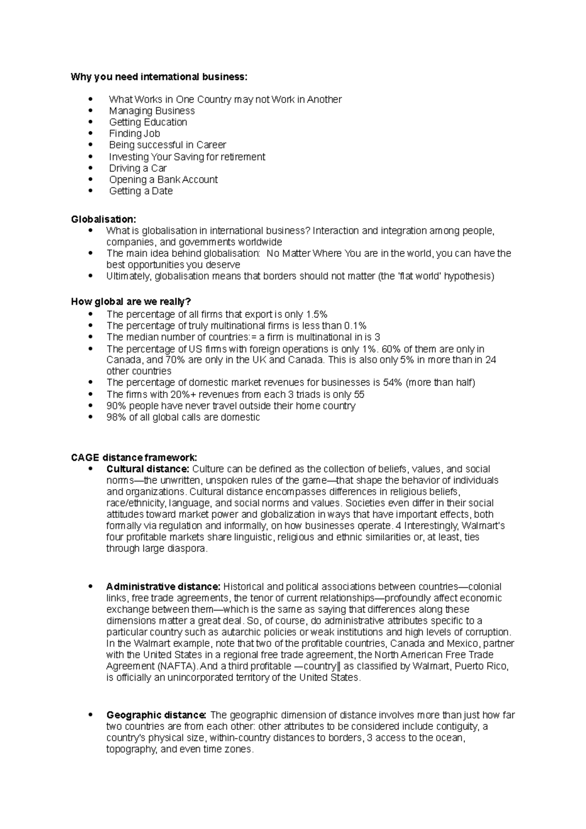 Global business summary notes - Why you need international business ...
